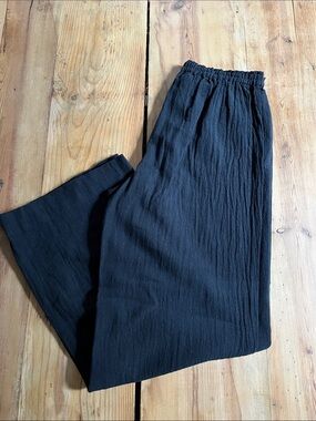 SOFT SURROUNDINGS S Black Gauze Cotton Casual Leg Pants Lounge Pocketless